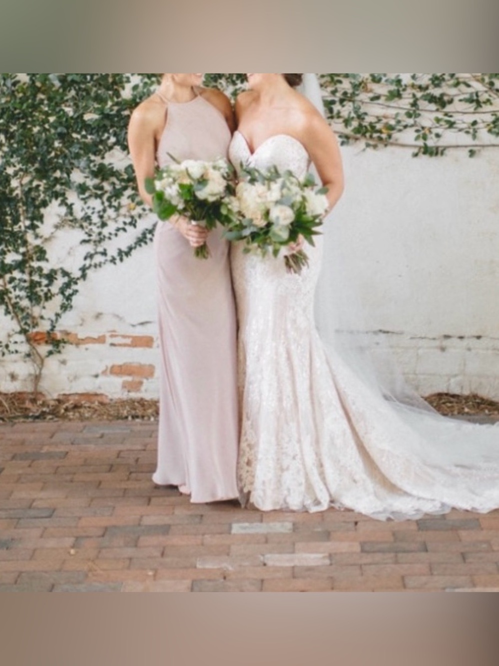 Monique Lhuillier Blush Mauve Halter Neck Maxi Dress